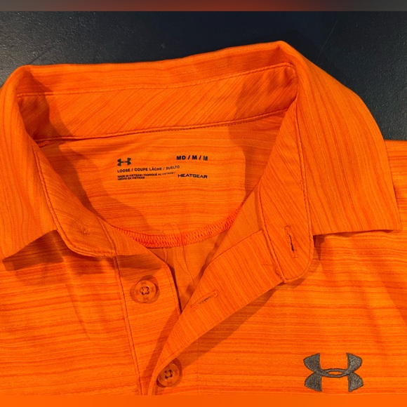 Under Armour Polo Shirts One is Heather Grey & One is Orange - Picture 4 of 13